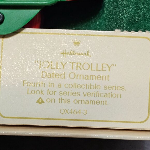 1982 Hallmark Keepsake Ornament Here Comes Santa Number 4  "Jolly Trolley" - Picture 4 of 8
